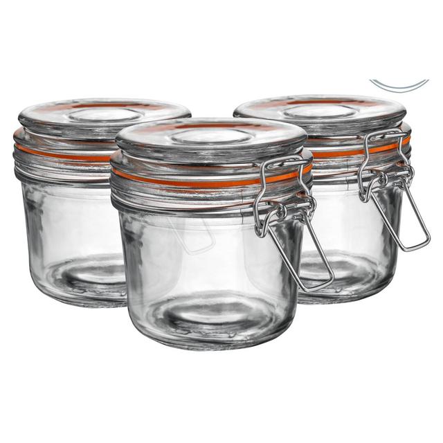 Argon Tableware - Glass Storage Jars - 350ml (Set of 6) Argon Tableware Colour: Clear/Orange on Productcaster.