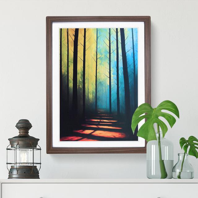 A Colourful Forest No.1 - Single Picture Frame Print Alpen Home Size: 46cm H x 34cm W x 2cm D, Frame Colour: Walnut on Productcaster.