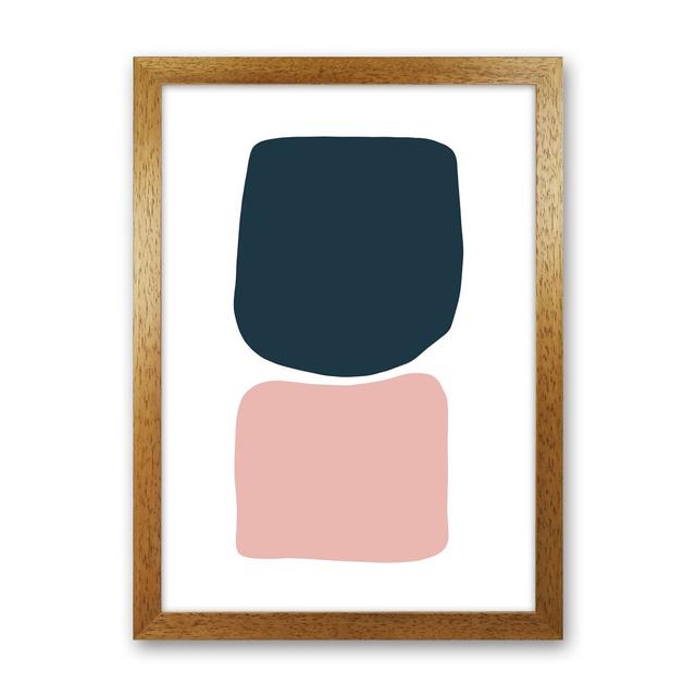 Pink and Navy Abstract Stones 2 by Pixy Paper - Graphic Art Corrigan Studio Format: Oak Framed, Size: 29.7cm H x 21cm W x 3cm D on Productcaster.