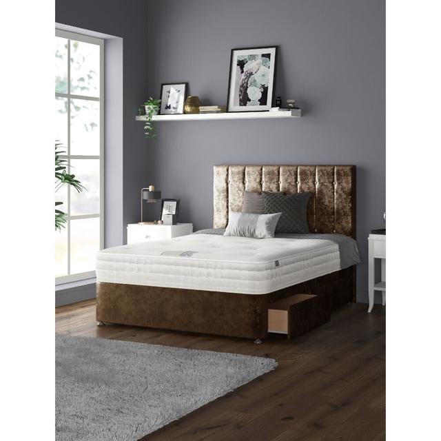 New Fairfield Divan Bed Base Fairmont Park Size: Kingsize (5'), Colour: Truffle, Storage Type: 2 Foot-end Drawers on Productcaster.