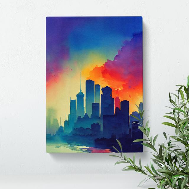 City Skyline in Colour No.3 Abstract - Wrapped Canvas Graphic Art 17 Stories Size: 60cm H x 40cm W on Productcaster.