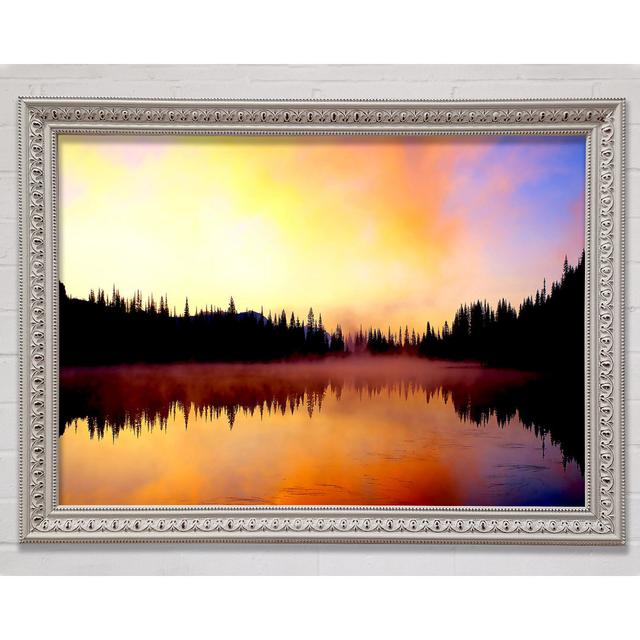 Lake Fog Tree Reflection - Single Picture Frame Art Prints Alpen Home Size: 21cm H x 29.7cm W x 3cm D, Format: Black Framed Wood on Productcaster.