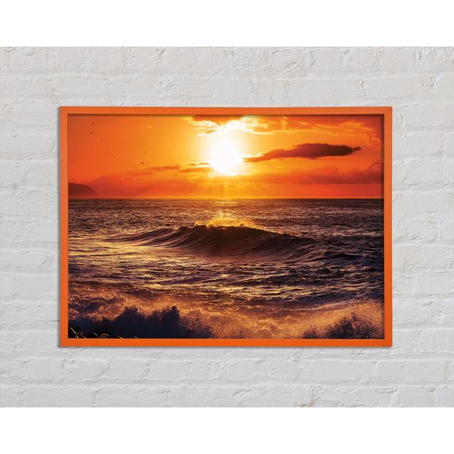 Sun Blaze Waves - Single Picture Frame Art Prints Highland Dunes Size: 29.7cm H x 42cm W x 2cm D on Productcaster.