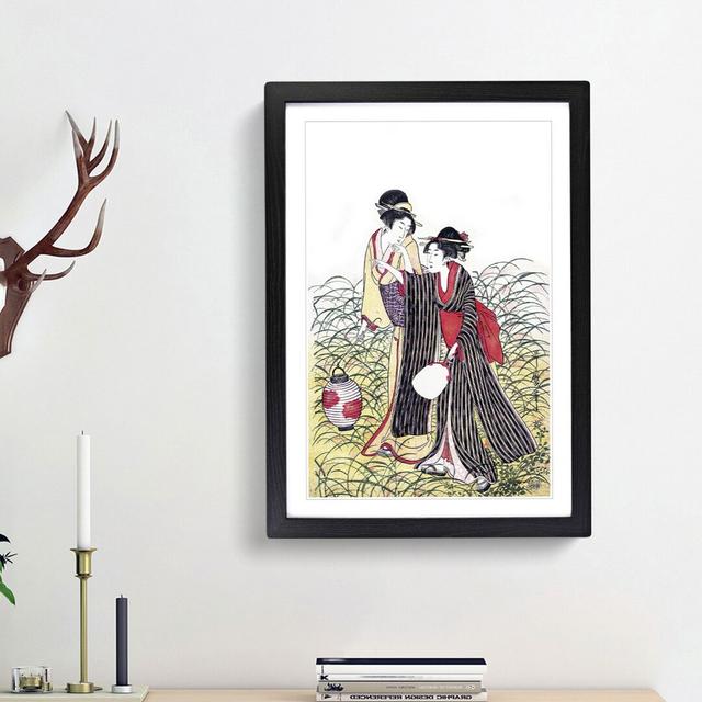 Elopers in Musashino by Kitagawa Utamaro - Picture Frame Painting Print East Urban Home Frame Option: Black Framed, Size: 36cm H x 27cm W x 2cm D on Productcaster.