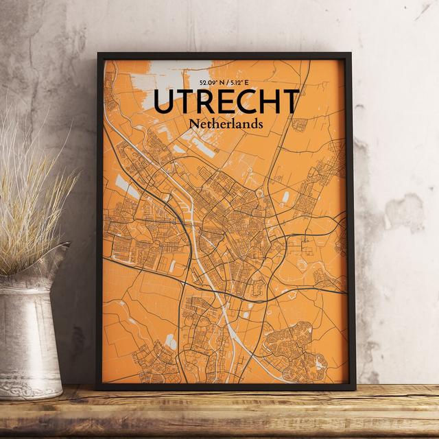 Utrecht City Map - Unframed Graphic Art Print on Paper East Urban Home Size: 61cm H x 45.7cm W x 0.13cm D x 0.13cm D on Productcaster.