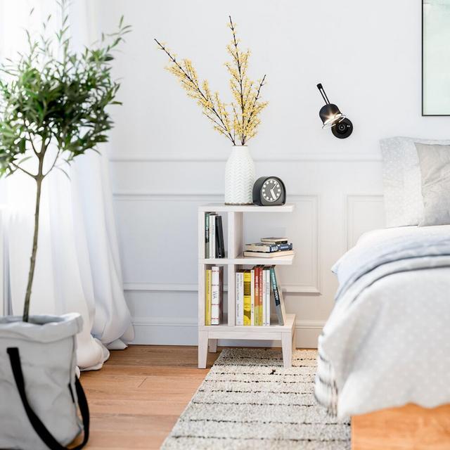 Bedside Table Woodek Colour: White on Productcaster.