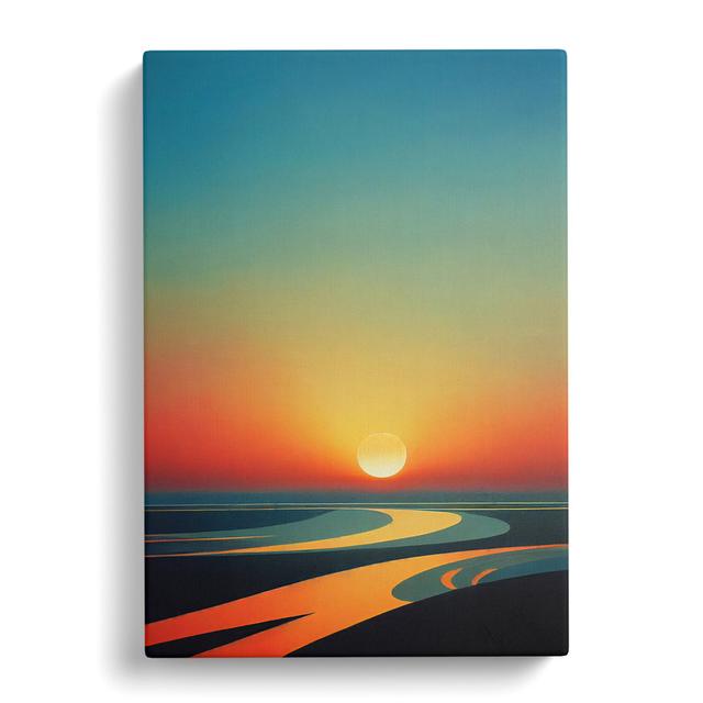 Alrik Sunset Textured - Wrapped Canvas Graphic Art George Oliver Size: 50cm H x 35cm W on Productcaster.