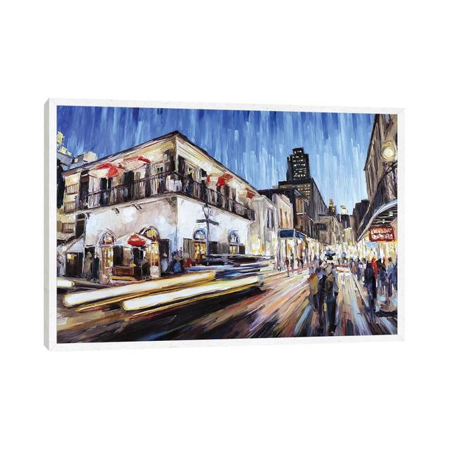 Bienville And Bourbon by Roger Disney - Painting on Canvas Ebern Designs Format: White Framed, Size: 45.72cm H x 66.04cm W x 3.81cm D on Productcaster.