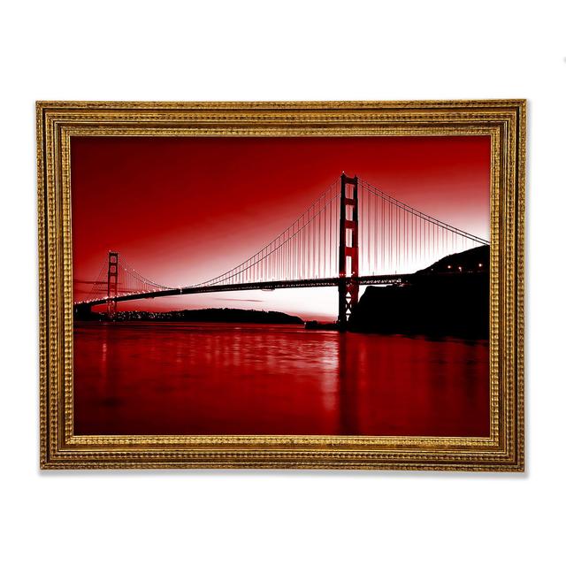 Golden Gate Bridge Red - Single Picture Frame Art Prints Ebern Designs Size: 84.1cm H x 118.9cm W x 3cm D on Productcaster.