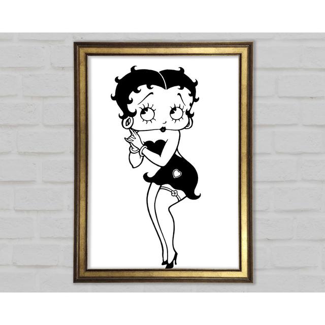 Betty Boop Love Heart - Single Picture Frame Art Prints Bright Star Size: 42cm H x 29.7cm W x 1.5cm D on Productcaster.