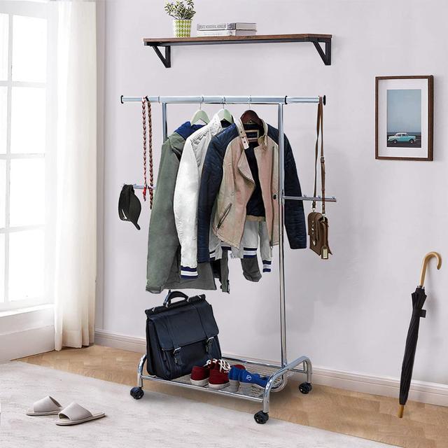 Sutton Place Adjustable Rolling Clothes Racks Rebrilliant on Productcaster.