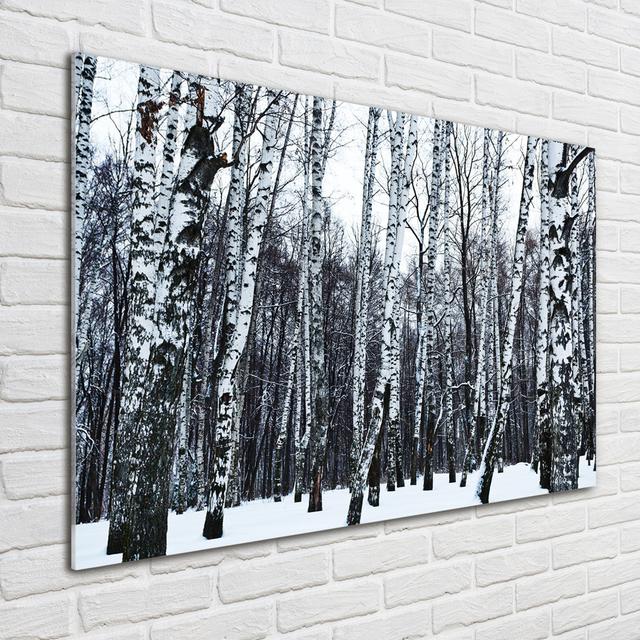 Glasbild Winter Birches Ebern Designs on Productcaster.