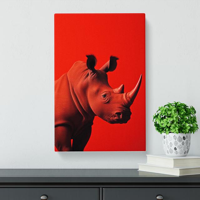 Rhino Minimalism Art 17 Stories Size: 76cm H x 50cm W x 3cm D on Productcaster.