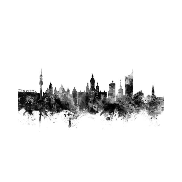 Leipzig, Germany in Black and White by Michael Tompsett - Wrapped Canvas Art Prints Latitude Run Size: 66.04cm H x 101.6cm W x 1.91cm D on Productcaster.