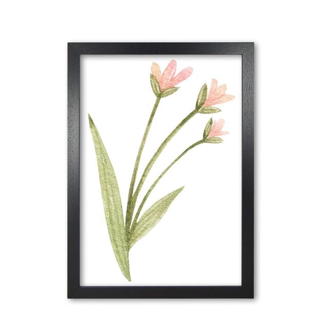 Watercolour Flower 1 - Painting Print on Paper East Urban Home Size: 30 cm H x 21 cm W x 5 cm D, Format: Black Grain Frame on Productcaster.