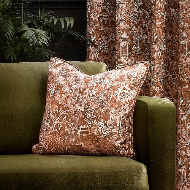 Amant Toile Square Throw Pillow Cover Marlow Home Co. Colour: Brown on Productcaster.