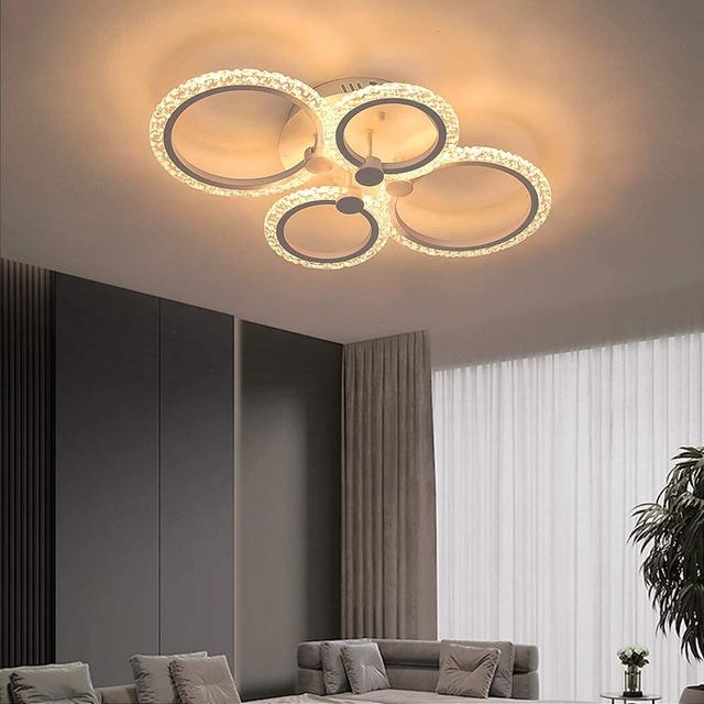 Adriell 4-Light 76cm LED Flush Mount Canora Grey Colour Temperature: 3500K on Productcaster.