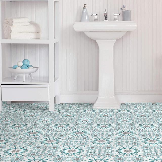 Lapham 30.48 x 30.48 cm PVC Tile in Blue (Set of 10) Corrigan Studio on Productcaster.