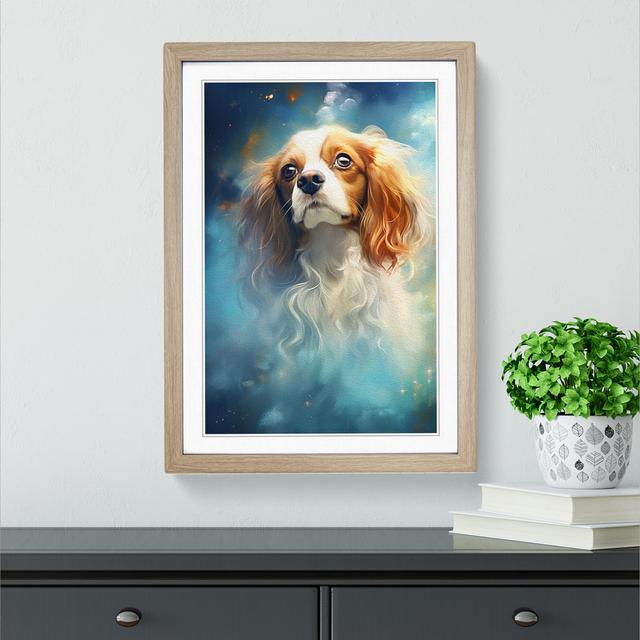 Cavalier King Charles Spaniel Conceptual - Print Marlow Home Co. Size: 46cm H x 34cm W x 2cm D, Format: Oak Framed on Productcaster.