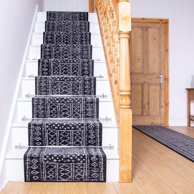 Bansil Tufted Black Stair Runner Bloomsbury Market Rug Size: Runner 600cm x 60cm on Productcaster.