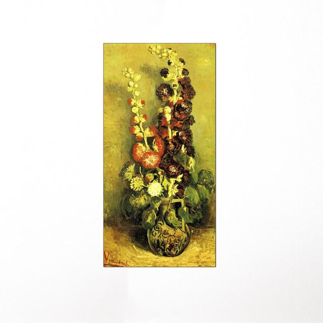 'Hollyhocks' by Vincent Van Gogh Painting Print East Urban Home Size: 140cm H x 70cm W x 1.8cm D on Productcaster.