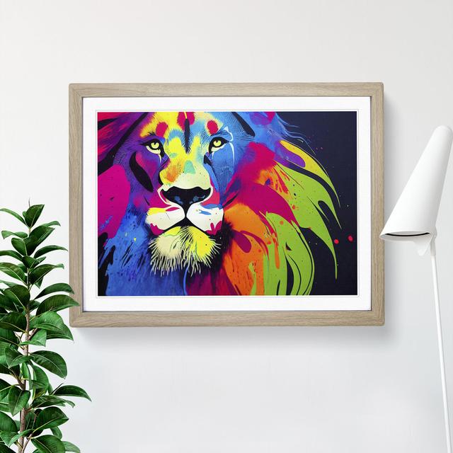 Lion Splash Vol.8 Abstract - Single Picture Frame Print Latitude Vive Frame Colour: Grey, Size: 34cm H x 46cm W on Productcaster.