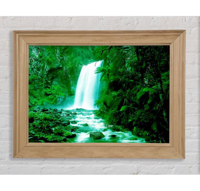 Green Forest Waterfall Framed Print Bright Star Size: 42cm H x 59.7cm W on Productcaster.