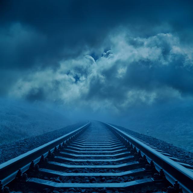 Genna Railroad to Cloudy Horizon - Wrapped Canvas Photograph Latitude Run Size: 122cm H x 122cm W x 3.8cm D on Productcaster.