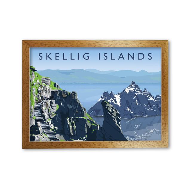 Skellig Islands by Richard O'Neill - Print 17 Stories Format: Honey Oak Framed, Size: 42cm H x 59.4cm W x 3cm D on Productcaster.