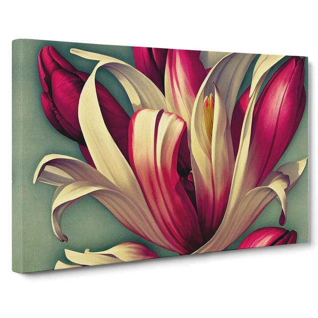 Shining Flowers - Wrapped Canvas Graphic Art Marlow Home Co. Size: 35cm H x 50cm W x 3cm D on Productcaster.