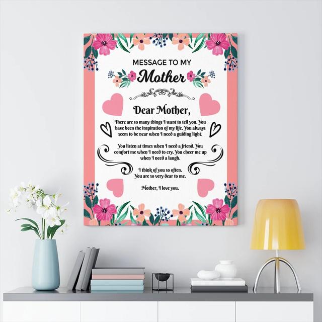 Mom Message Inspiration of My Life Mother - Wrapped Canvas Typography Blue Elephant Size: 61cm H x 46cm W on Productcaster.