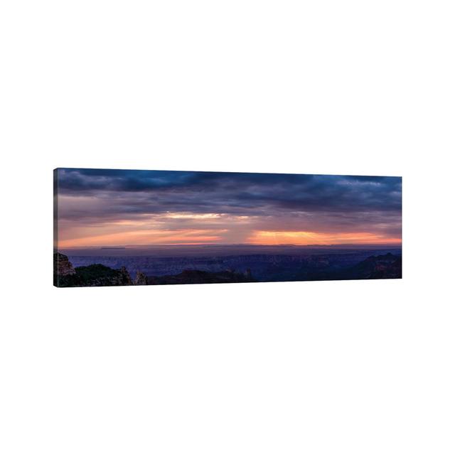 View Of Sunlight Through Clouds, Grand Canyon, Arizona, USA - Wrapped Canvas Panoramic Print Union Rustic Size: 30.48cm H x 91.44cm W x 1.91cm D on Productcaster.