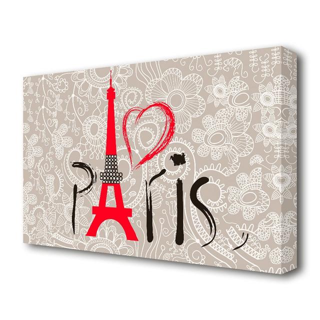 Eiffel Tower Chic 7 Paris - Wrapped Canvas Graphic Art Print East Urban Home Size: 101.6 cm H x 142.2 cm W x 4.4 cm D on Productcaster.