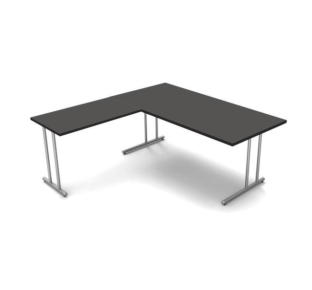 Folkestone L-Shape Desk Inbox Zero Size: 75cm H x 180cm W x 180cm D, Top Colour: Anthracite on Productcaster.