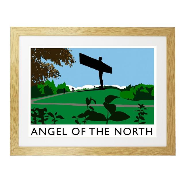 Angel of the North 2 by Richard O'Neil - Graphic Art Print on Paper East Urban Home Size: 33.5 cm H x 43.5 cm W x 2.2 cm D, Format: Oak Wood Frame on Productcaster.