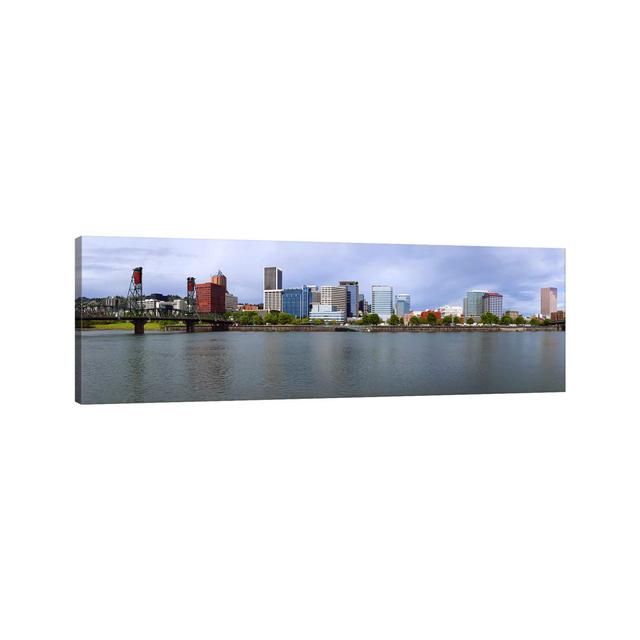 Hawthorne Bridge and Burnside Bridge, Willamette River, Portland, Oregon, USA - Wrapped Canvas Panoramic Photograph Ebern Designs Size: 50.8cm H x 152 on Productcaster.