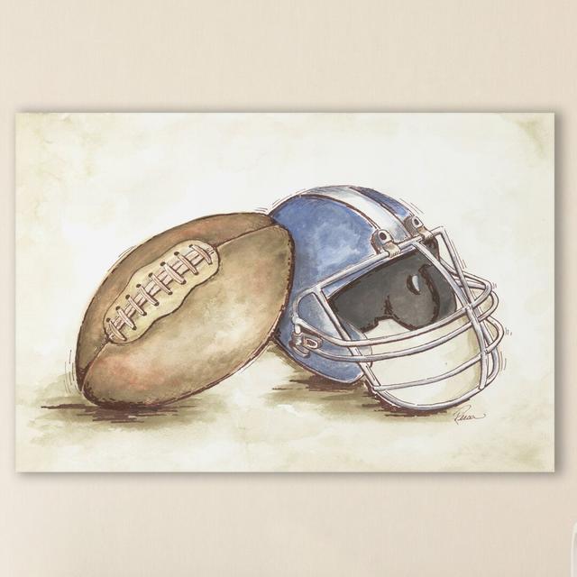 'Football Gear' by Reesa Qualia Painting Print on Wrapped Canvas East Urban Home Size: 51cm H x 76cm W x 3.81cm D on Productcaster.