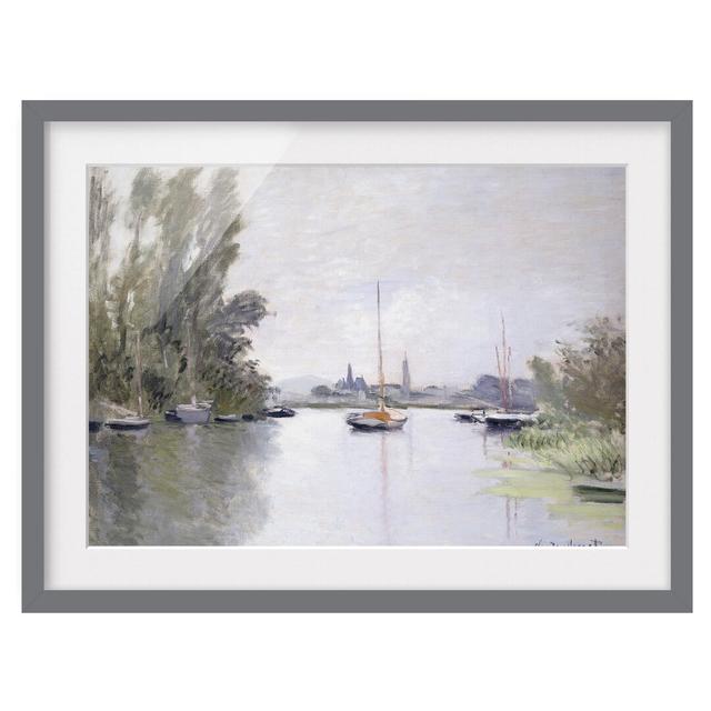 'Argenteuil Seen From The Small Arm Of The Seine' by Claude Monet - Picture Frame Painting Print on Paper East Urban Home Frame Option: Matt grey, Siz on Productcaster.