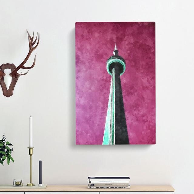 CN Tower in Toronto Canada Abstract - Wrapped Canvas Painting Print East Urban Home Size: 60cm H x 40cm W x 3cm D on Productcaster.