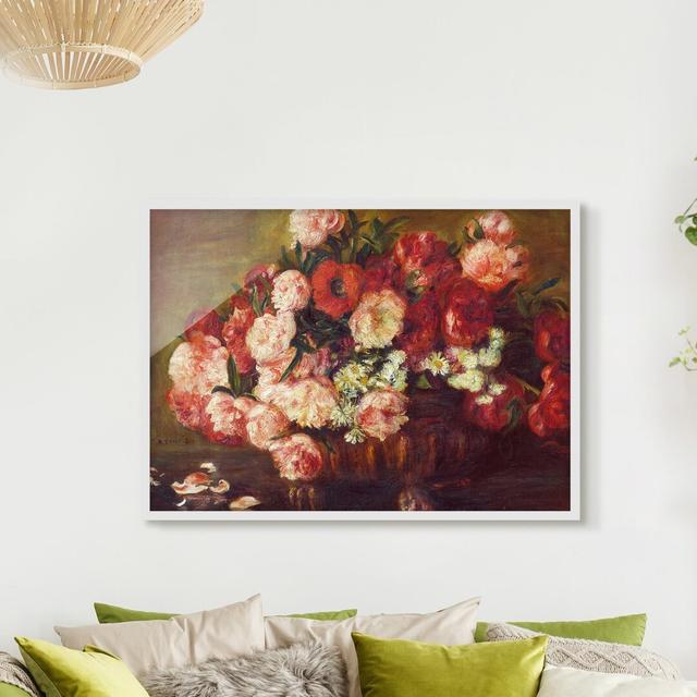 Auguste Renoir Still Life with Peonies - Picture Frame Graphic Art ClassicLiving Frame Option: White Framed, Size: 70cm H x 100cm W x 2cm D on Productcaster.