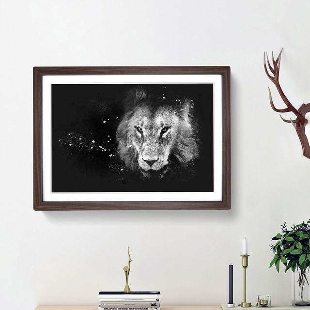 Portrait of a Lion - Picture Frame Graphic Art Print East Urban Home Frame Option: Walnut Framed, Size: 45cm H x 63cm W x 2cm D on Productcaster.