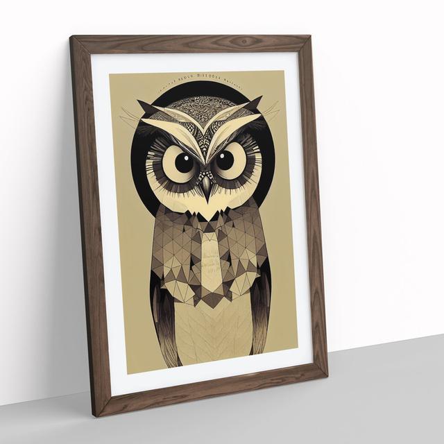 An Inquisitive Owl - Picture Frame Graphic Art Alpen Home Frame Colour: Brown, Size: 64cm H x 46cm W on Productcaster.