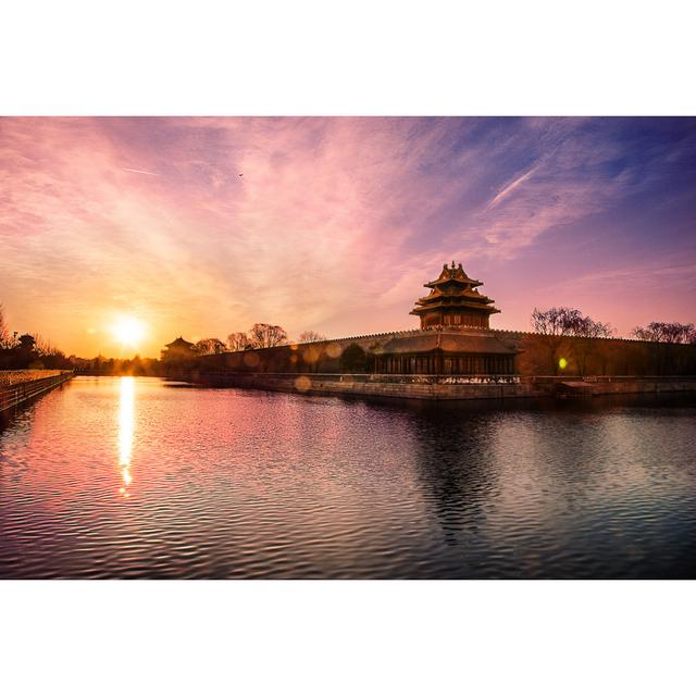 Corner Tower and the Moat of Forbidden City at Sunrise - Wrapped Canvas Photograph 17 Stories Size: 81cm H x 122cm W on Productcaster.