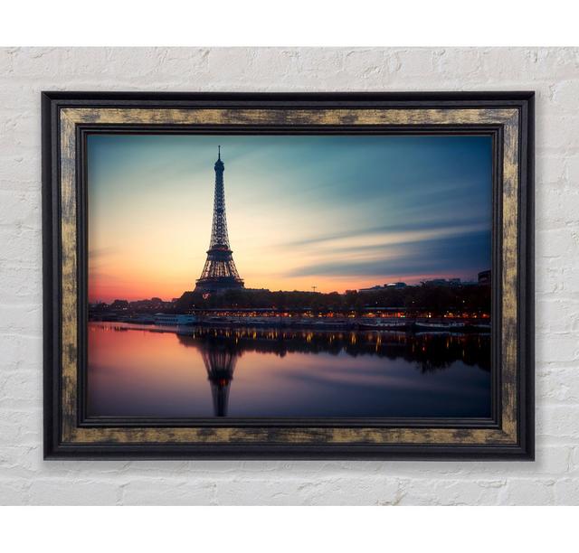 Eiffel Tower Over The River Seine 4 Framed Print Highland Dunes Size: 53.34cm H x 106.68cm W on Productcaster.