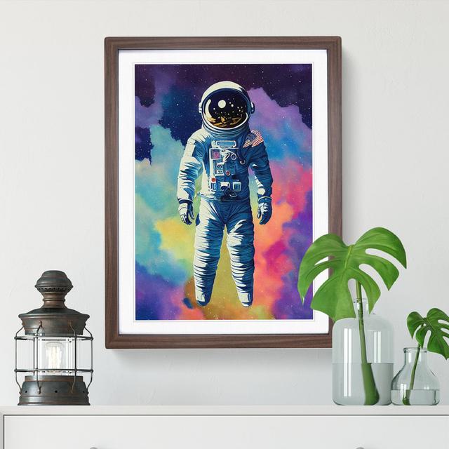 Timeless Astronaut - Print 17 Stories Matte Colour: White, Size: 36cm H x 27cm W, Format: Walnut Picture Frame on Productcaster.