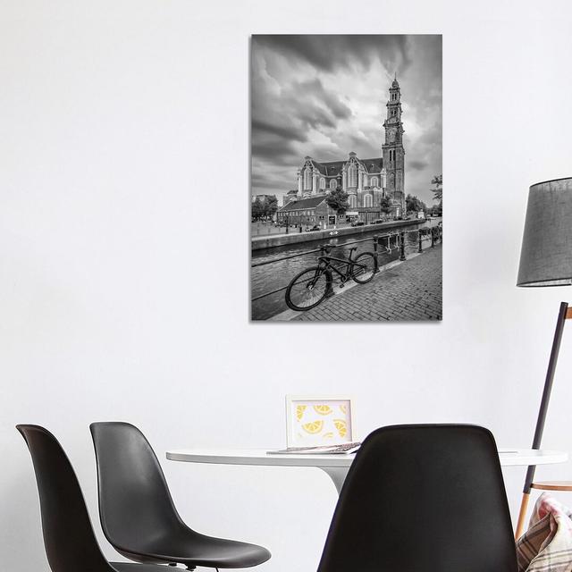 Amsterdam Westerkerk And Prinsengracht by Melanie Viola - Wrapped Canvas Print Latitude Run Size: 101.6cm H x 66.04cm W x 3.81cm D on Productcaster.