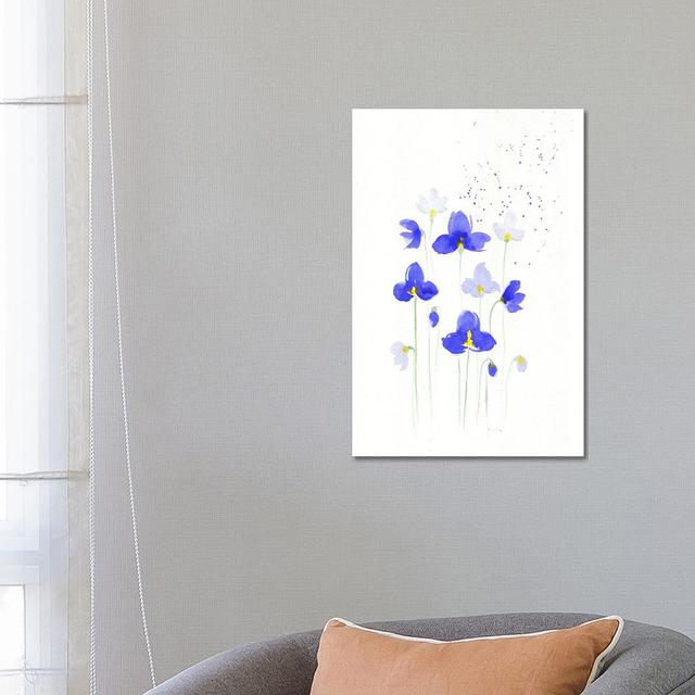 Blue Flowers by FNK Designs - No Frame Gallery-Wrapped Canvas Giclée on Canvas ClassicLiving Size: 66.04cm H x 45.72cm W on Productcaster.