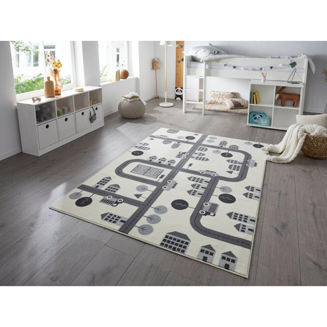 Town Kinderteppich - Teppich Straße Spielteppich für Kinderzimmer, Spielzimmer - Creme Hanse Home Rug Size: Rectangle 160 x 220cm on Productcaster.