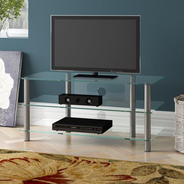 Whalen TV Stand for TVs up to 32" 17 Stories Finish: Silver / Clear Glass on Productcaster.