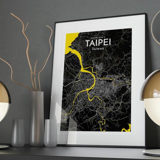 Taipei City Map in Times - Unframed Graphic Art Print on Paper Borough Wharf Size: 36cm H x 24cm W x 0.05cm D on Productcaster.